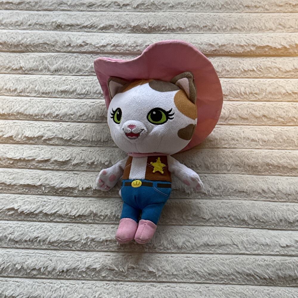 Disney Junior Sheriff Callie Cowgirl Cat Kitty Stuffed Plush 8” Just Play Pink